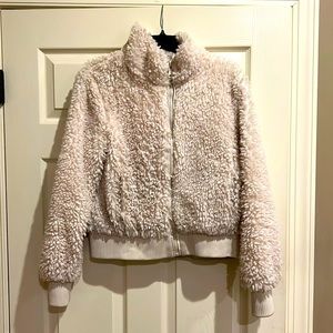 Fuzzy zip up jacket